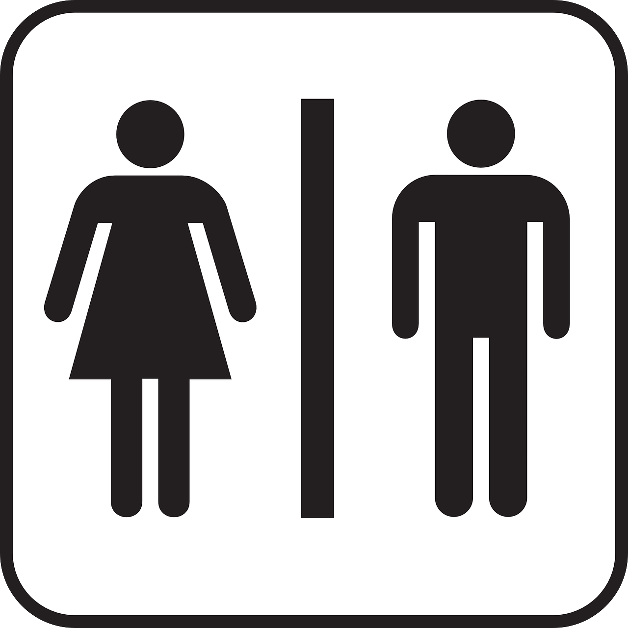 Auf diesem Bild sieht man das Hinweissymbol für öffentliche Toiletten