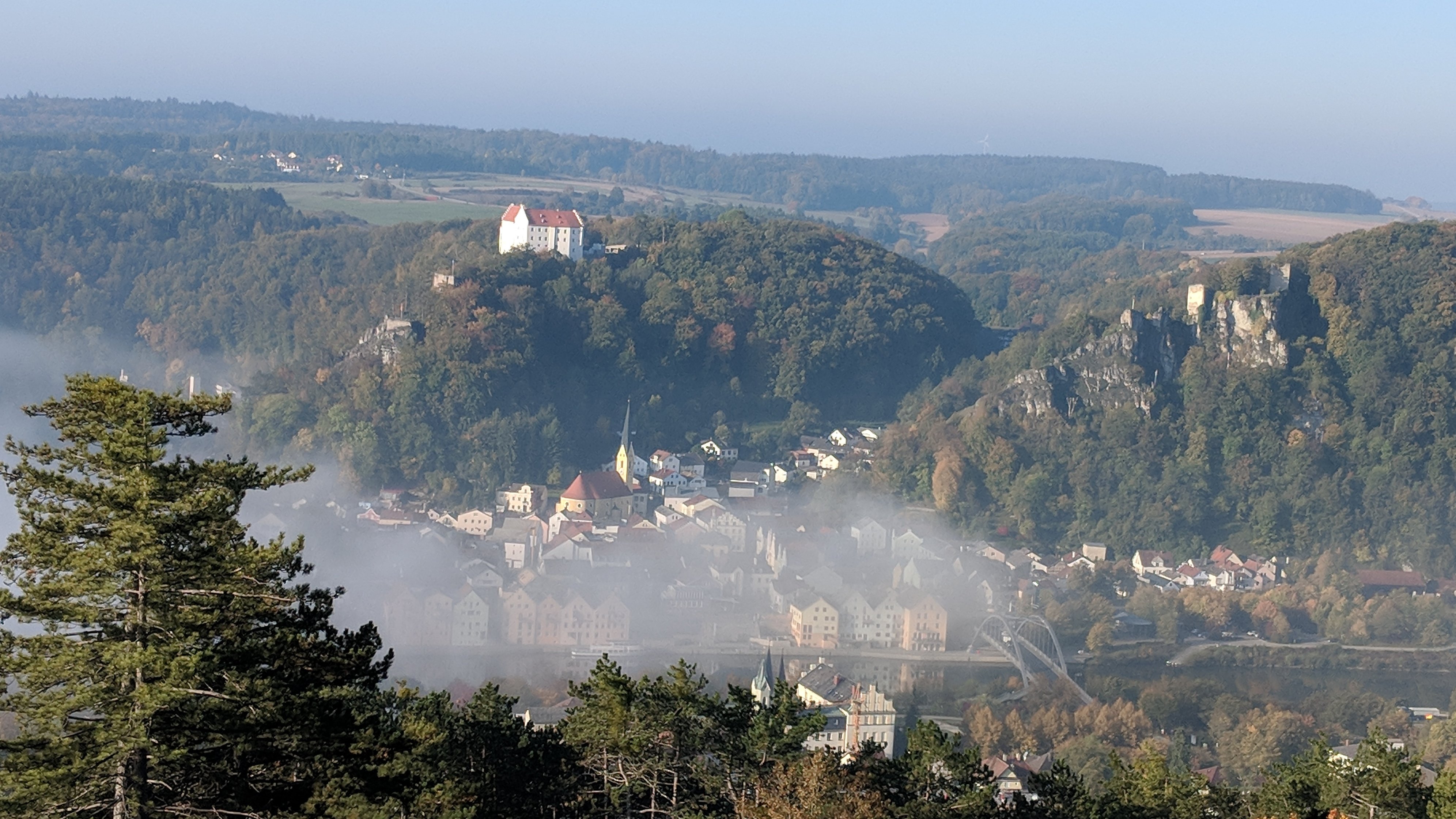 Riedenburg im Nebel